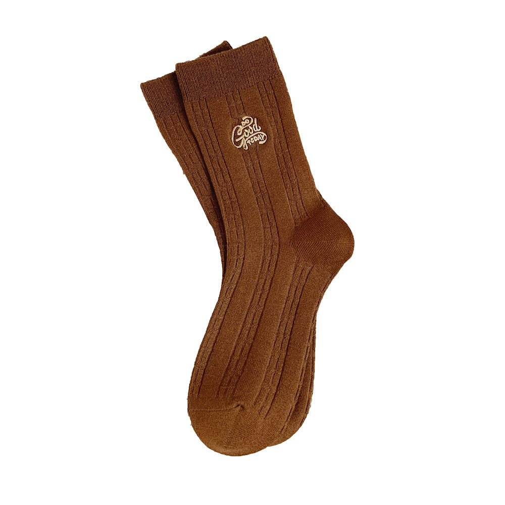 Women's Autumn And Winter Warm Fleece Coffee Wool Socks
