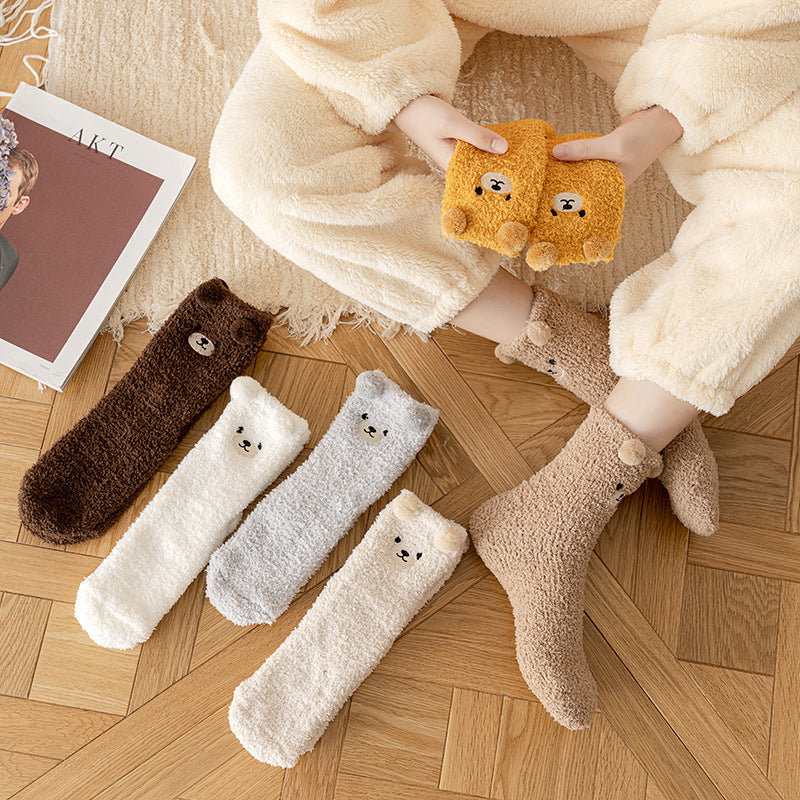 Women's Hair-free Coral Fleece Socks