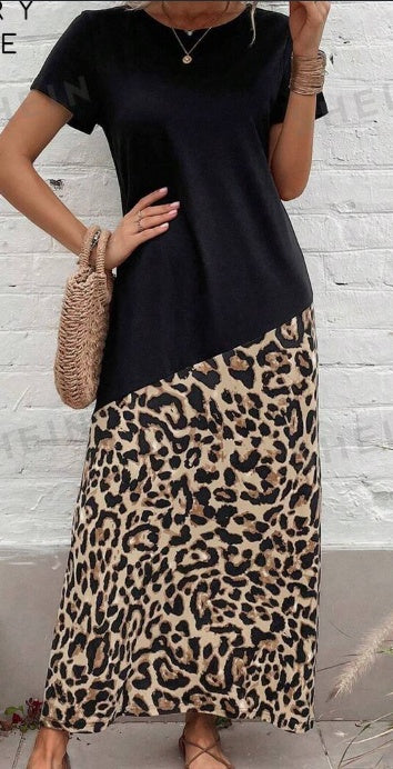 Leopard Print Tee Dress
