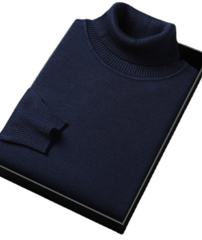 Bottoming Shirt Young And Middle-aged Slim-fit Solid Color Turtleneck Pullover Sweater