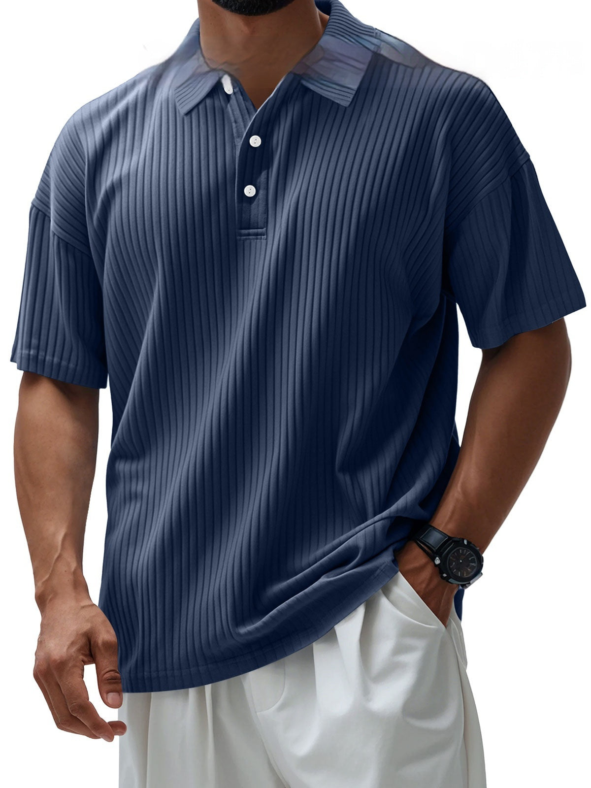 Printed Men's Loose Trendy Short Sleeve Lapel Shirt