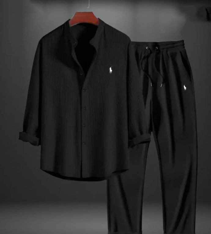 Men's Casual Loose Multi-color Beachwear Cotton And Linen Short Sleeve Suit Two-piece Set