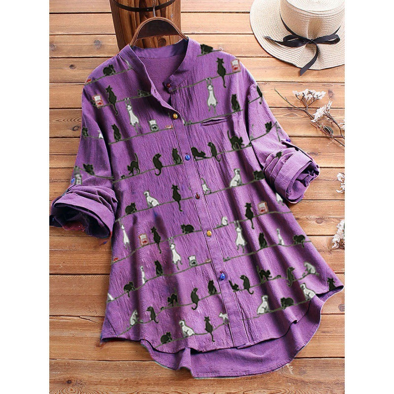 Spring New Cartoon Printed T-shirt Long