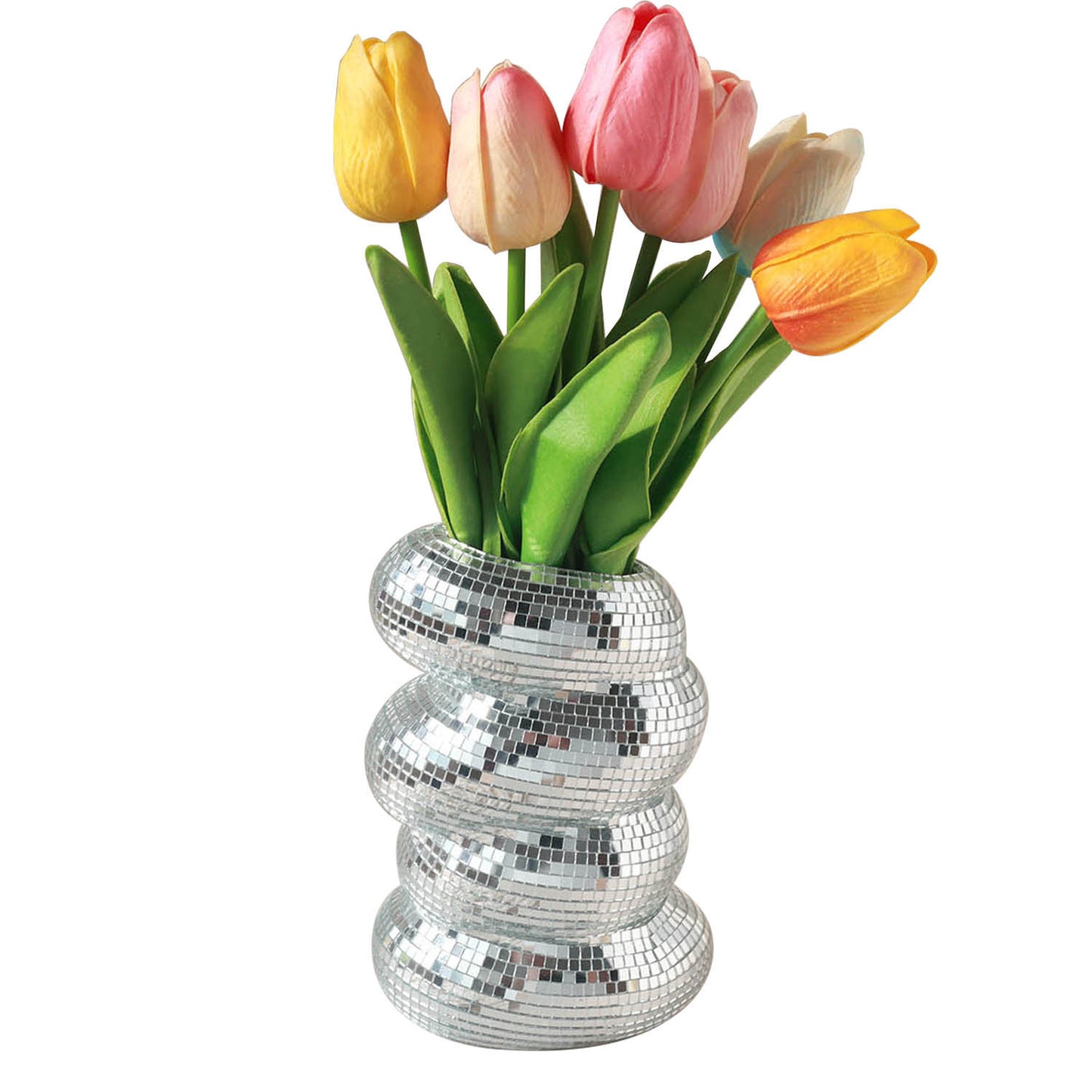 Disco Flower Pot Simple Unique Spiral Decoration