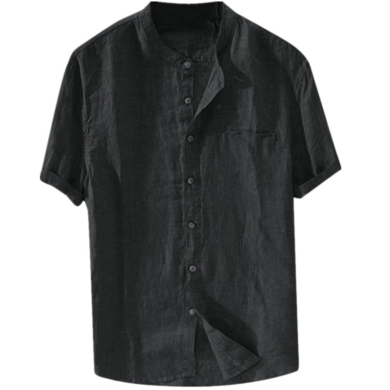 Men's Shirt New Short Sleeve Summer Stand Collar
