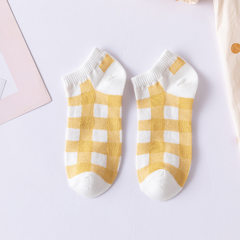 Cartoon Little Bee Boat Socks Pure Female Embroidery Combed Cotton Socks
