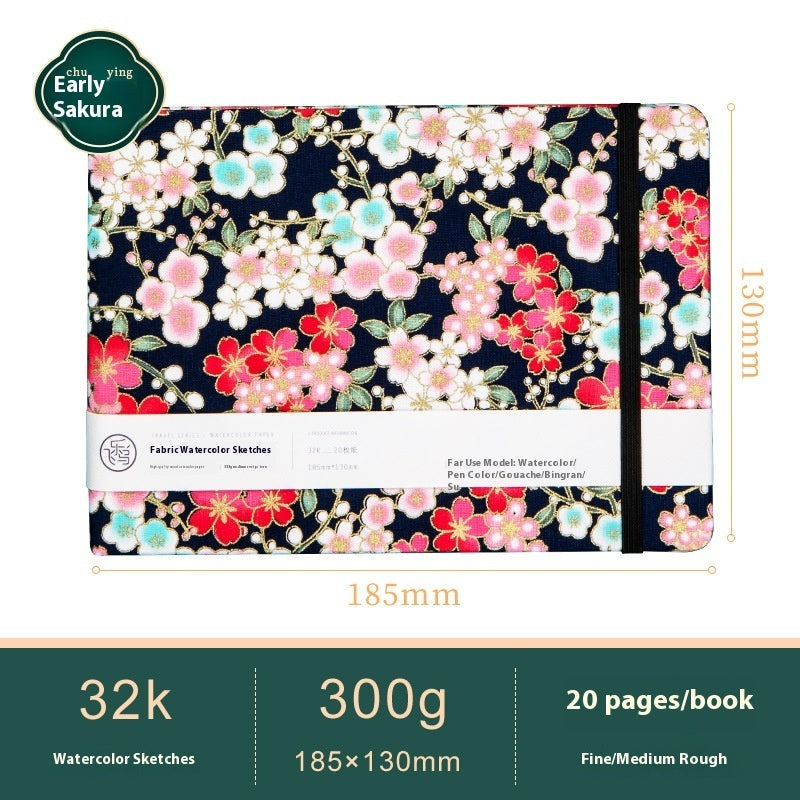 Feiluniao Watercolor Notebook Fabric Handmade Mini Portable Portable Character Sketch Hand Painted Graffiti Drawing Book