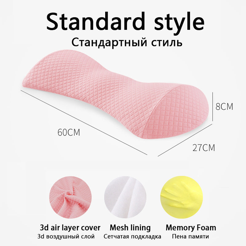 Pregnant Woman Sleeping On Bed To Support Lumbar Cushion